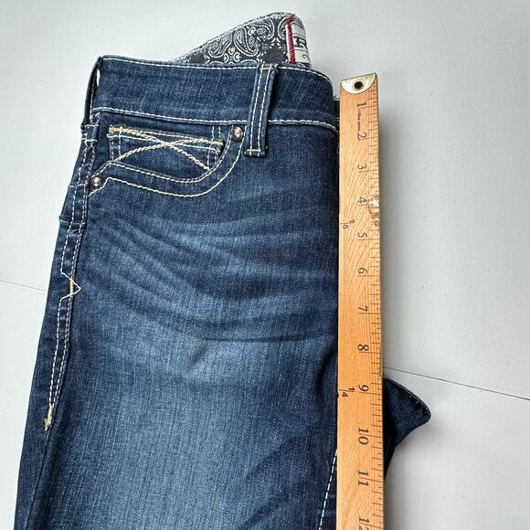 Ariat Jeans Womens 31R Blue Mid Rise Whipstitch Bootcut Country Western Rodeo - Picture 11 of 14